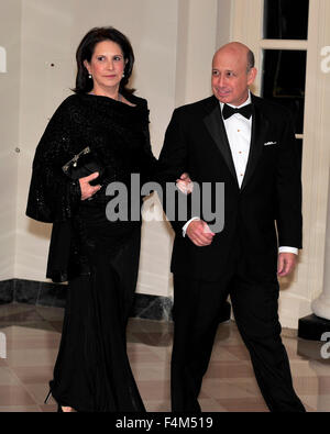 Lloyd Blankfein and his wife Laura arrive for the State Dinner in honor ...