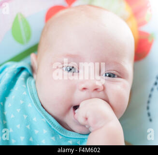 Photo cute little girl is two months Stock Photo