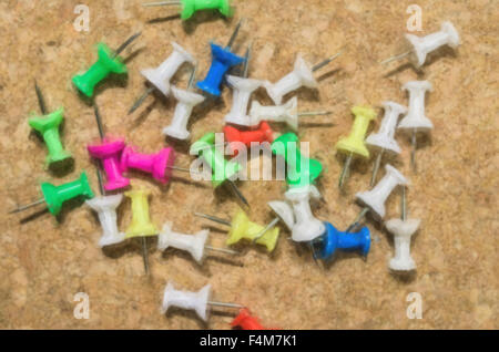 colored pins on a cork board - illustration backgrounds Stock Photo