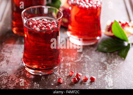 Pomegranate drink with sparkling water fall cold beverage Stock Photo