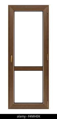 brown wooden window isolated on white background Stock Photo - Alamy