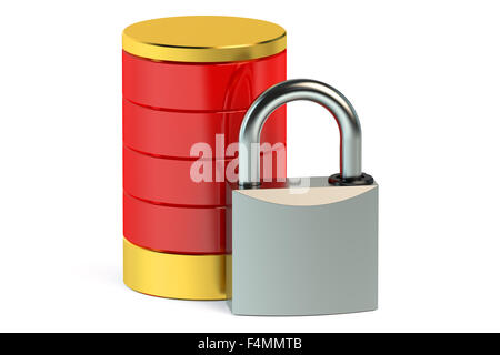 Protected database concept isolated on white background Stock Photo
