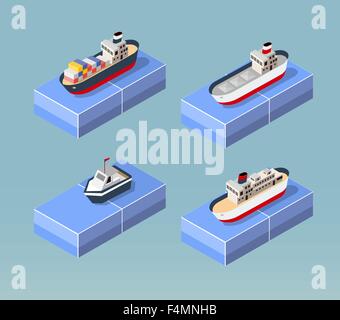 Cargo ships Stock Vector