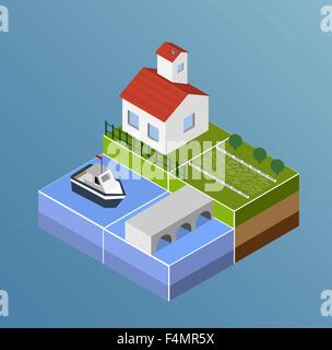 A rural farm landscape Stock Vector Image & Art - Alamy