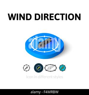 Wind direction icon in different style Stock Vector
