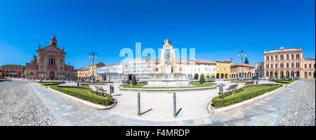 main square in Novellara, Italy. Stock Photo