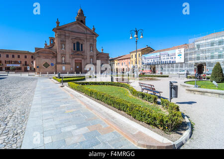 main square in Novellara, Italy. Stock Photo