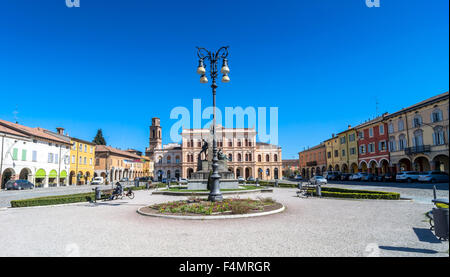 main square in Novellara, Italy. Stock Photo