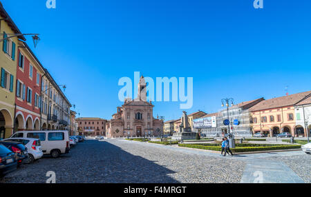 main square in Novellara, Italy. Stock Photo