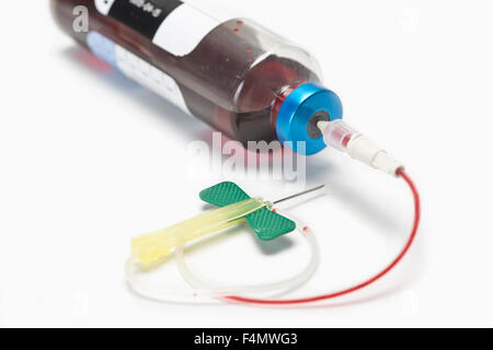 Aerobic blood culture bottle with 21 gauge butterfly catheter and ...