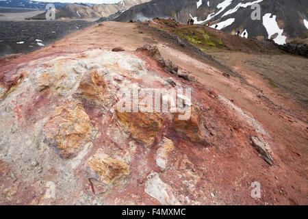 Volcanic mineral deposits at Landmannalaugar, Sudhurland, Iceland. Stock Photo