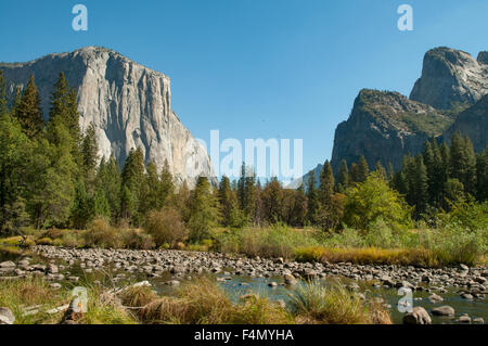 El Capitan and Sentinel Dome, Yosemite NP, California, USA Stock Photo