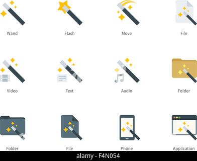 Magic icons on white background Stock Vector