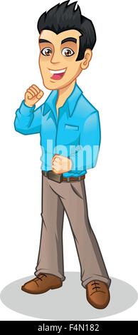 Young Manager Vector Cartoon Illustrations Stock Vector