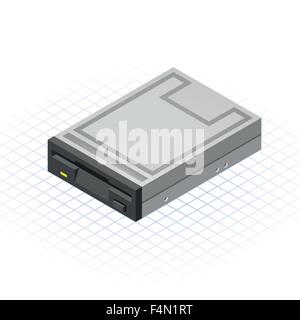 Isometric Floppy Drive Vector Illustration Stock Vector
