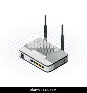 Isometric Wireless Router Vector Illustration Stock Vector