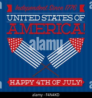 Independence Day cracker card in vector format. Stock Vector