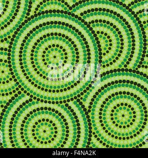 Abstract Aboriginal dot painting in vector format. Stock Vector