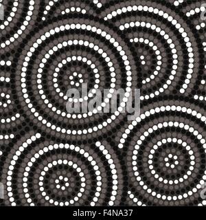 Abstract Aboriginal dot painting in vector format. Stock Vector