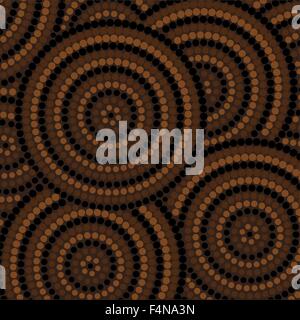 Abstract Aboriginal dot painting in vector format. Stock Vector