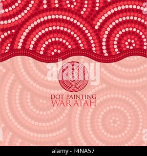 Dot painting invite/ greeting card in vector format. Stock Vector