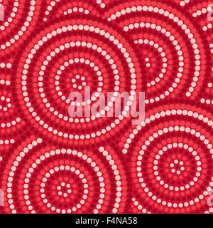 Abstract Aboriginal dot painting in vector format. Stock Vector