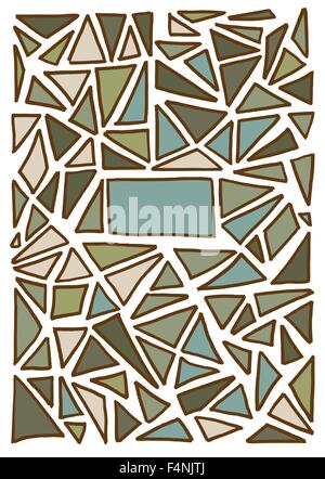 Triangle pattern background. Hand drawn vector illustration with copy space. Graphical and geometric concept with place for text Stock Vector