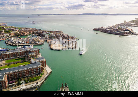 The entrance to Portsmouth Harbour in the Solent, Hampshire, England. Stock Photo