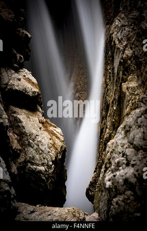 Höllentalklamm, gorge with flowing water, boulders, Hammersbach, Garmisch, Upper Bavaria, Bavaria, Germany Stock Photo