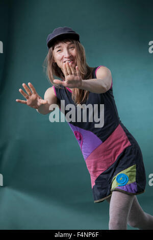 Emily Woof, the English actress and author, at the Edinburgh International Book Festival 2015. Scotland. 29th August 2015 Stock Photo