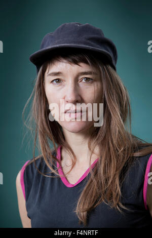 Emily Woof, the English actress and author, at the Edinburgh International Book Festival 2015. Scotland. 29th August 2015 Stock Photo