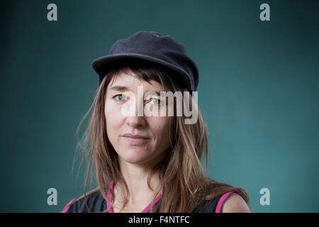 Emily Woof, the English actress and author, at the Edinburgh International Book Festival 2015. Scotland. 29th August 2015 Stock Photo