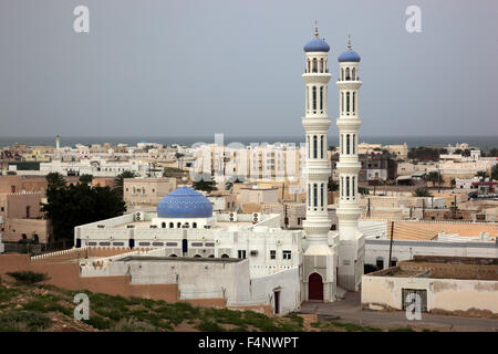 Look at mosque to us city of Sur, Oman Stock Photo