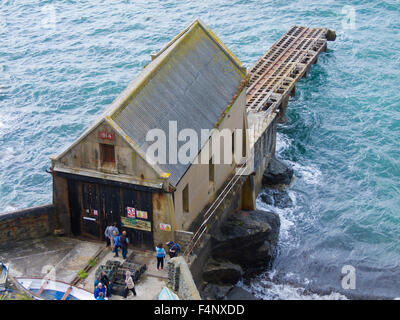 Former RNLI Lifeboat Station, Polpeor Cove, Lizard Point, Lizard Peninsula, Cornwall, England, UK Stock Photo