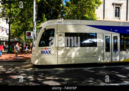 MAX Light Rail, the centerpiece of Portland's city public transport in Oregon Stock Photo