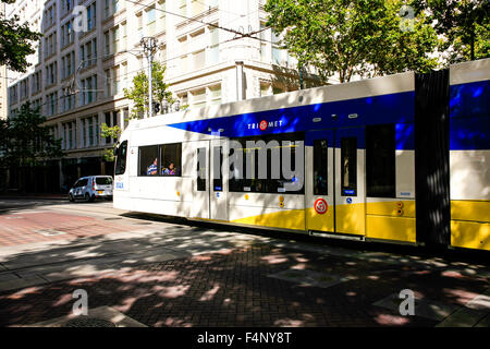 MAX Light Rail, the centerpiece of Portland's city public transport in Oregon Stock Photo