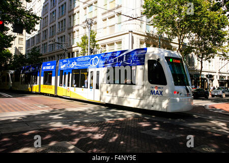 MAX Light Rail, the centerpiece of Portland's city public transport in Oregon Stock Photo