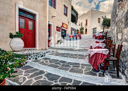 The traditional village of Plaka in Milos, Greece Stock Photo