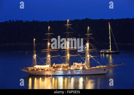 The 4-mast bark Sea Cloud (the most romantic sailing ship afloat) in Dubrovnik, Croatia Stock Photo