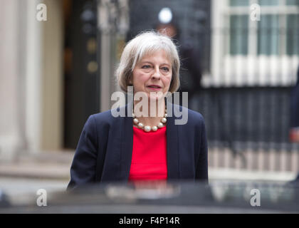 Theresa May,Home secretary,leaves Downing Street after a cabinet meeting Stock Photo