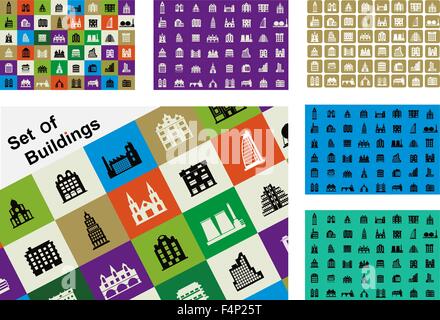 Set of Modern houses. vector Illustration Stock Vector Image & Art - Alamy