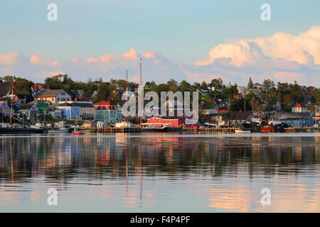 View of the famous harbor front of Lunenburg, Nova Scotia, one of the Maritime Provinces , Canada a UNESCO world heritage site. Stock Photo