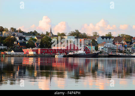 August 5. 2014, Lunenburg, Nova Scotia: View of the famous harborfront of Lunenburg, Nova Scotia a UNESCO world heritage site. Stock Photo