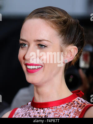 London, UK, 21st Sep 2015: Emily Blunt attends Sicario film premiere in London Stock Photo