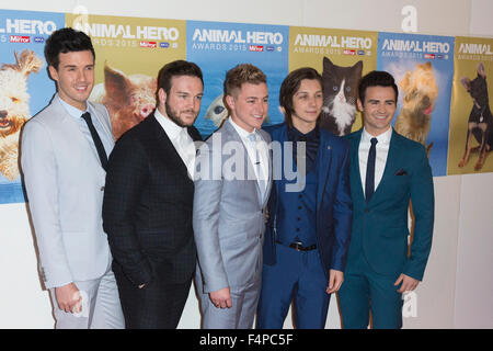 London, UK. 21st Oct, 2015.  Group Collabro. Daily Mirror & RSPCA Animal Hero Awards, red carpet arrivals. Credit:  Nick Savage/Alamy Live News Stock Photo