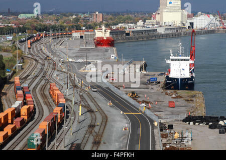The Old Port railway lines in Montreal, Quebec. Stock Photo