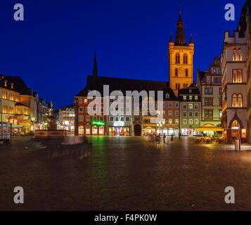 Market place, Trier, Rhineland-Palatinate, German Stock Photo