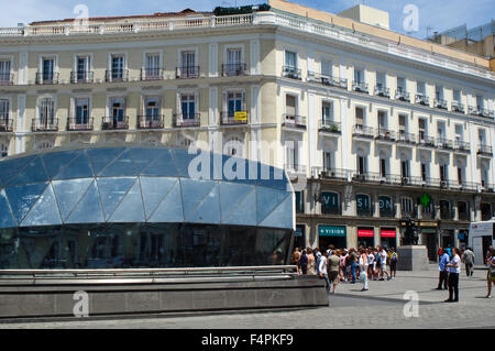 Spain, Madrid, Puerta del Sol, Metro New Station Entrance Stock Photo