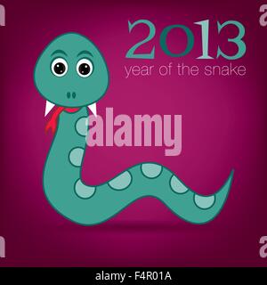 Year of the Snake Chinese New Year card in vector format. Stock Vector