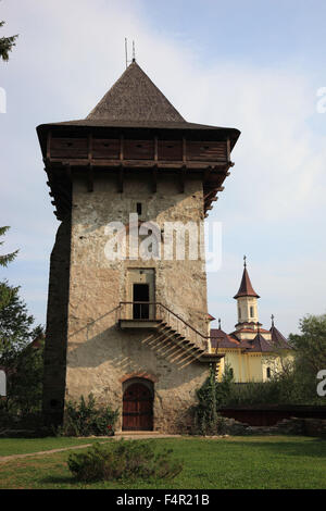 Humor Monastery located in Manastirea Humorului, about 5 km north of the town of Gura Humorului, Romania. It is a monastery for Stock Photo